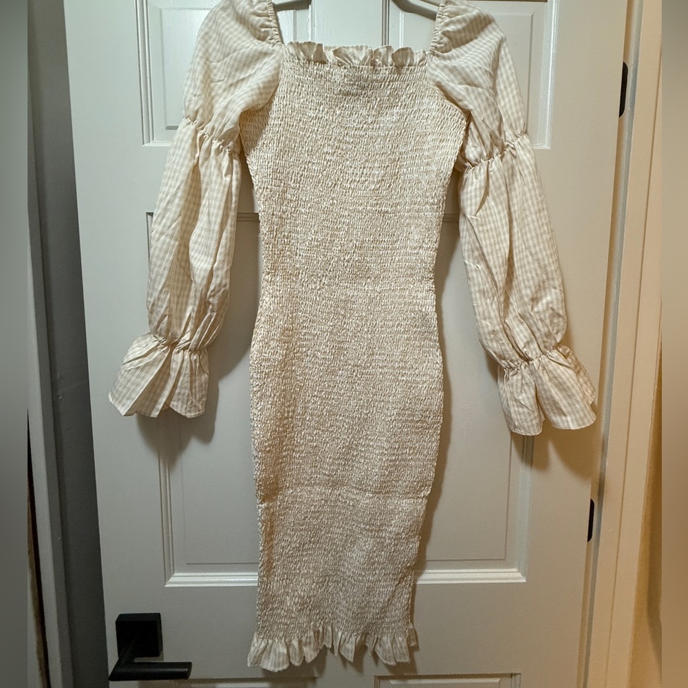 Petal & Pup Cream Long Sleeve Dress